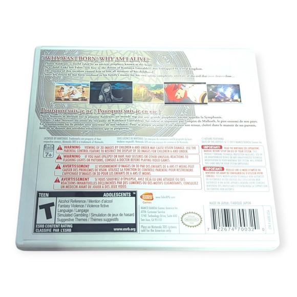 Tales of the Abyss Nintendo 3DS Game with Case Manual Namco ESRB - Picture 7 of 10